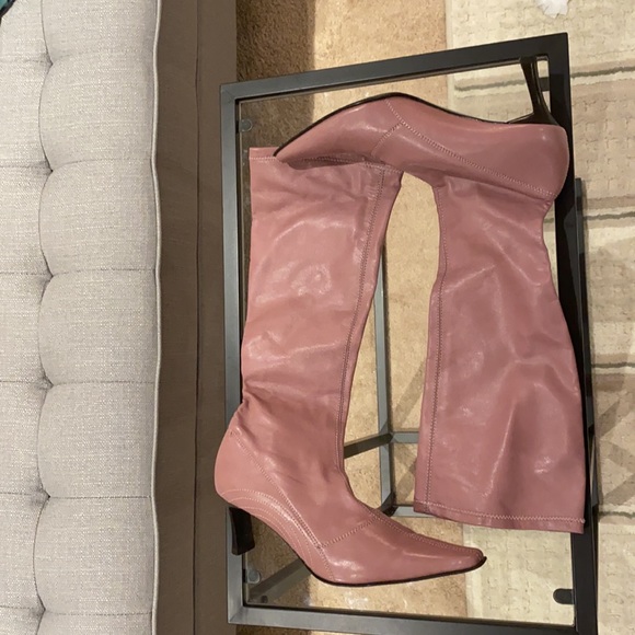 Vintage Lavorazione Artigiana mauve leather heel boots - Picture 3 of 4